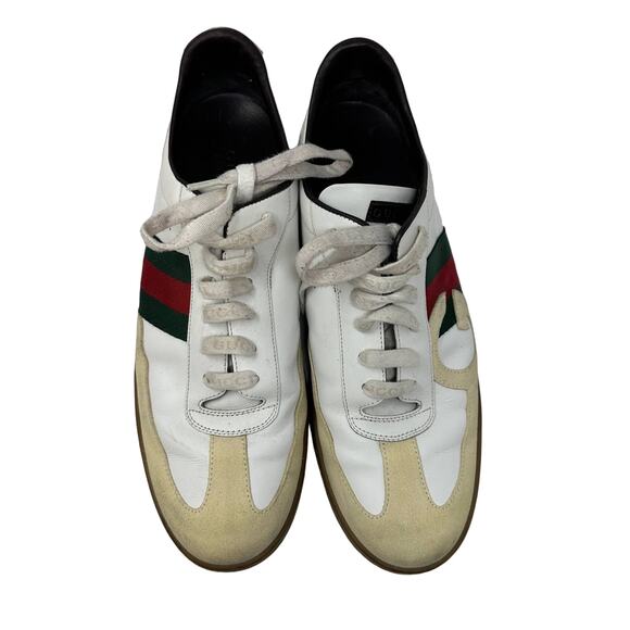 Vintage 2007 Gucci Sneakers Mens Size 11 White Cream Leather 162681 - Picture 2 of 11